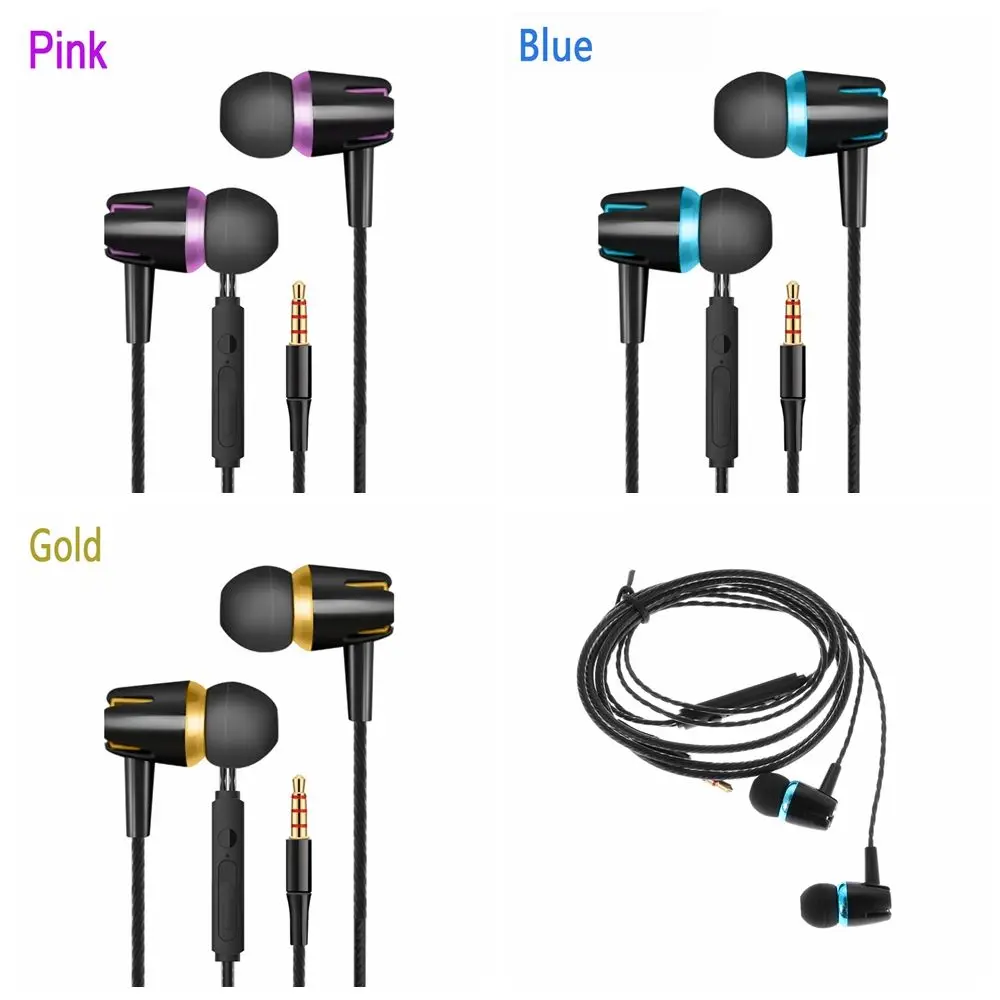 3.5mm Stereo Earphone Earbuds Bass Headphone Sports Headset With Mic for Iphone Samsung Huawei Xiaomi PC Phone