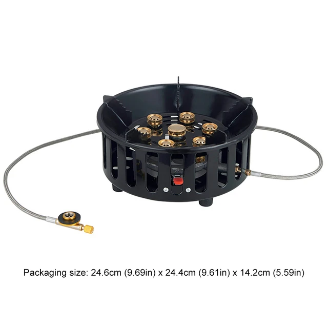 21000W Electronic Ignition Gas Stove with Adapter Windproof Camping Stove Metal Barbecue Burner Cookware Cooking Accessory 2