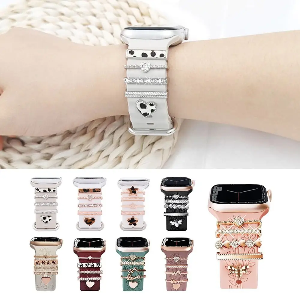 Elegant Diamond Jewelry Charms for Silicone Watch Bands - Premium Strap Accessories