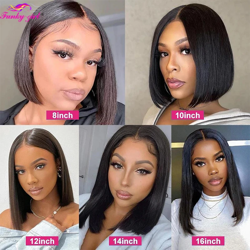 Brazilian Straight Bob Wig Human Hair Lace Front Wigs Pre-Pucked Short Bob Lace Part Wig Women Human Hair Wigs Human Hair Wig Lace Front Wig Human Hair Wigs Front Lace Wig