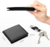Classic Mens Black Leather Wallets Solid Soft Credit Cards Holders Slim RFID Blocking Purses Coin Pocket Banknote Compartments 2