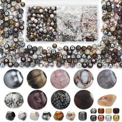 Green Glass Beads Jewelry Making Kit - Round and Seed Beads (GRAY)