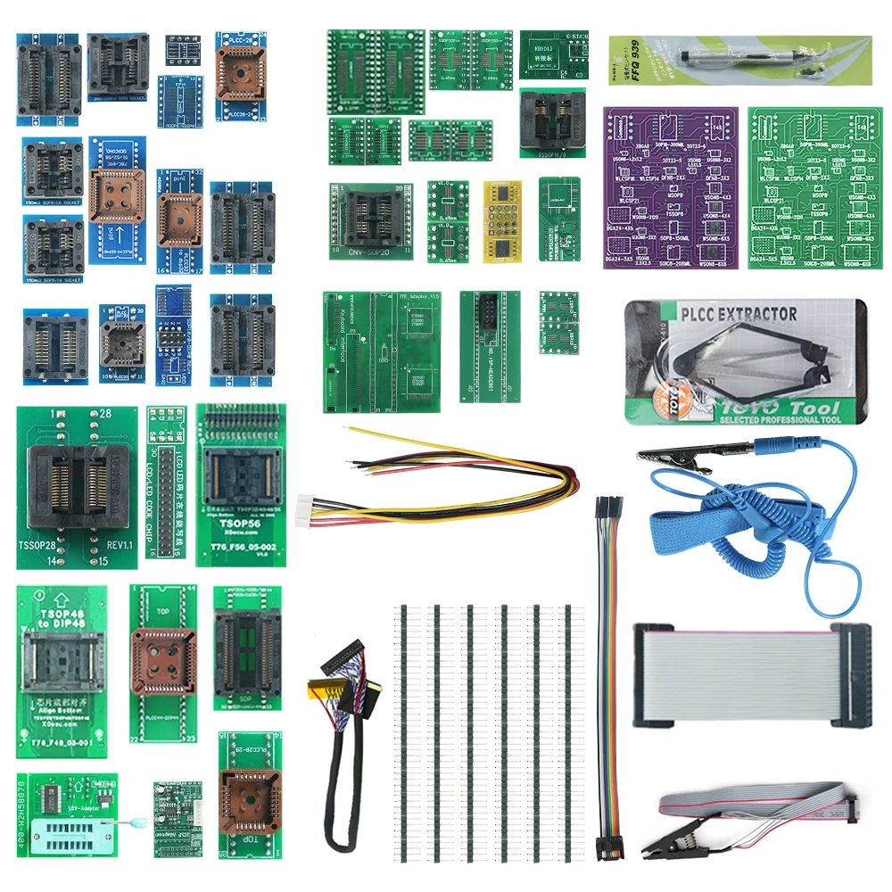 XGECU 오리지널 49개 부품 어댑터 키트 T76 프로그래머용