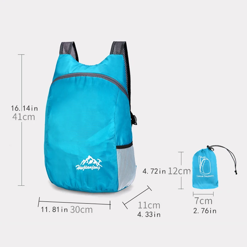 Ultra lightweight foldable backpack - a compact travel backpack suitable for hiking, gym, and commuting - outdoor adventure, mul