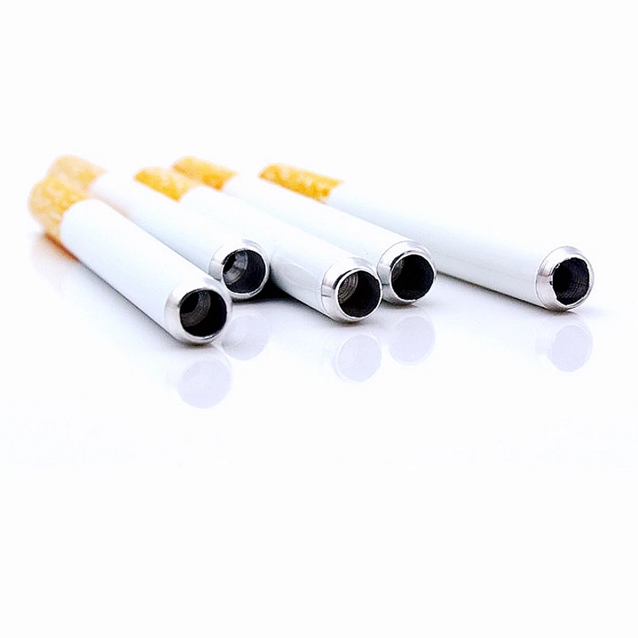 Tobacco Pipe 4Pcs Cigarette Shape Metal Aluminum Smoking Accessory For Gifts