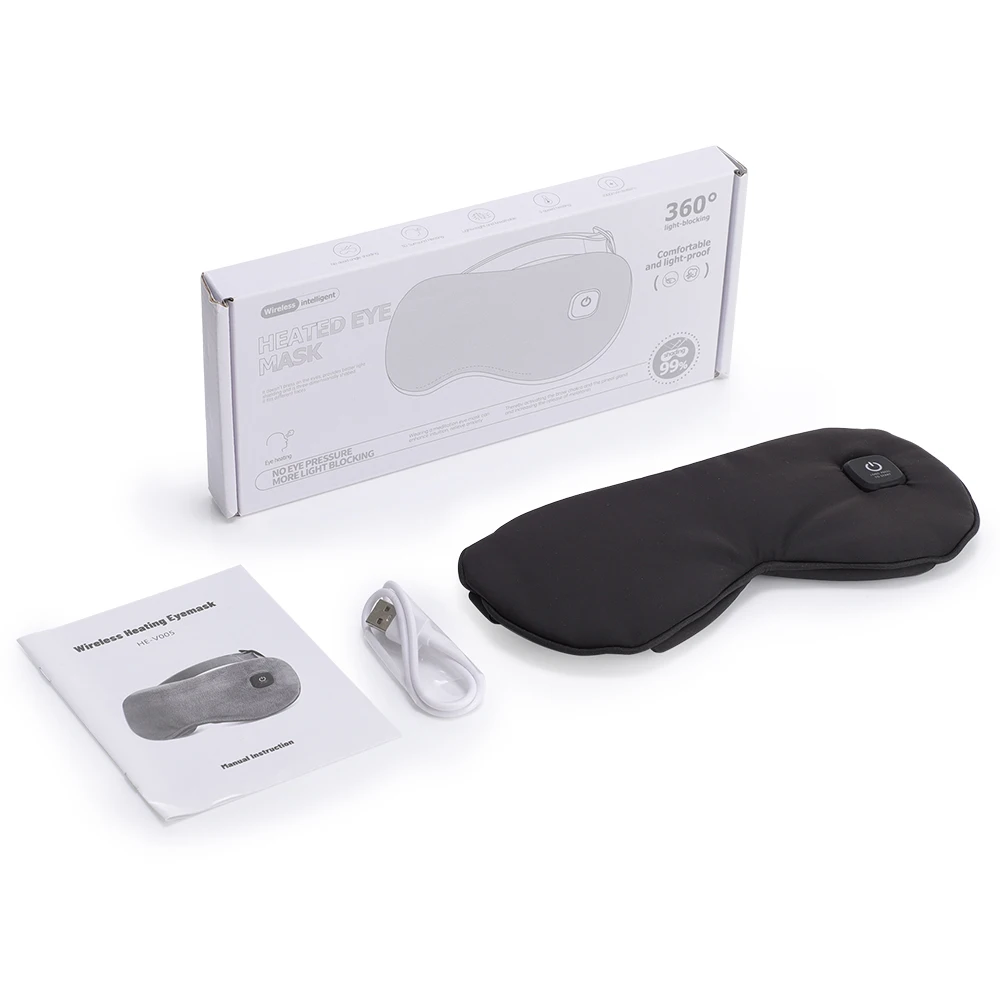 USB Charging Hot Compress Eye Mask Dry Eyes Relief Heated Massage Steam Eyemask with Remote Control Office Sleeping Eye Shade