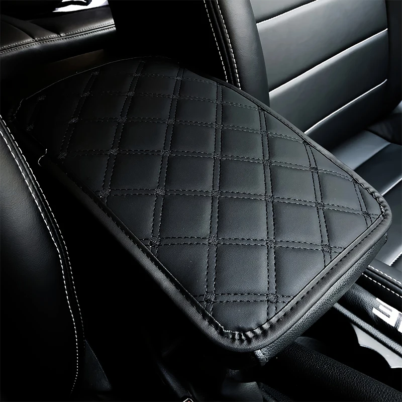 1Pc Leather Car Armrest Mat Universal Interior Auto Armrests Storage Box Mats Dust-proof Cushion Cover Armrest Protector