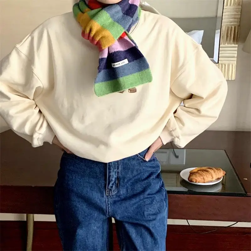 Winter Accessories Tartan Scarf Knitted Scarf Women Chiffon Scarf Rainbow Stripes Mohair Scarf for Men And Women in Winter
