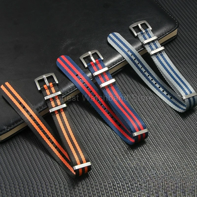 Vibrant Multi-Color Nylon Watch Strap - 20/22mm, Airy & Odor-Resistant