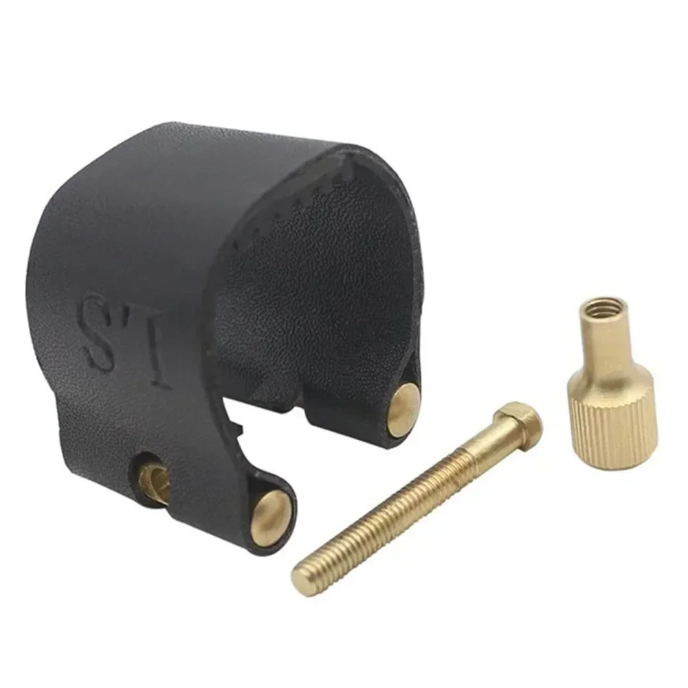 Practical Saxophone Ligature Mouthpiece For Alto For Soprano Black Clarinet Mouthpiece PU Leather Sax Ligature
