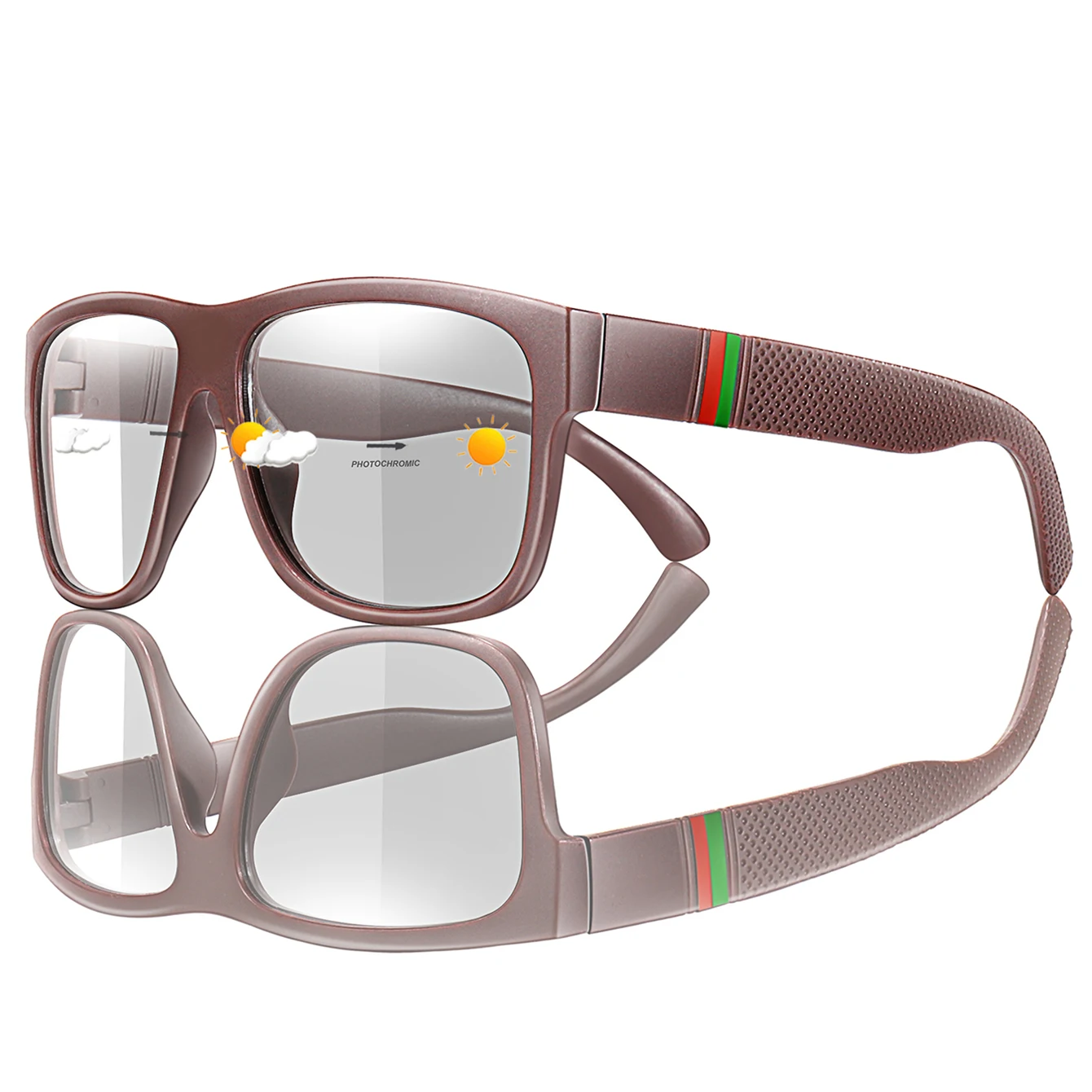 Photochromic Cycling Sunglasses Classic Square Frame