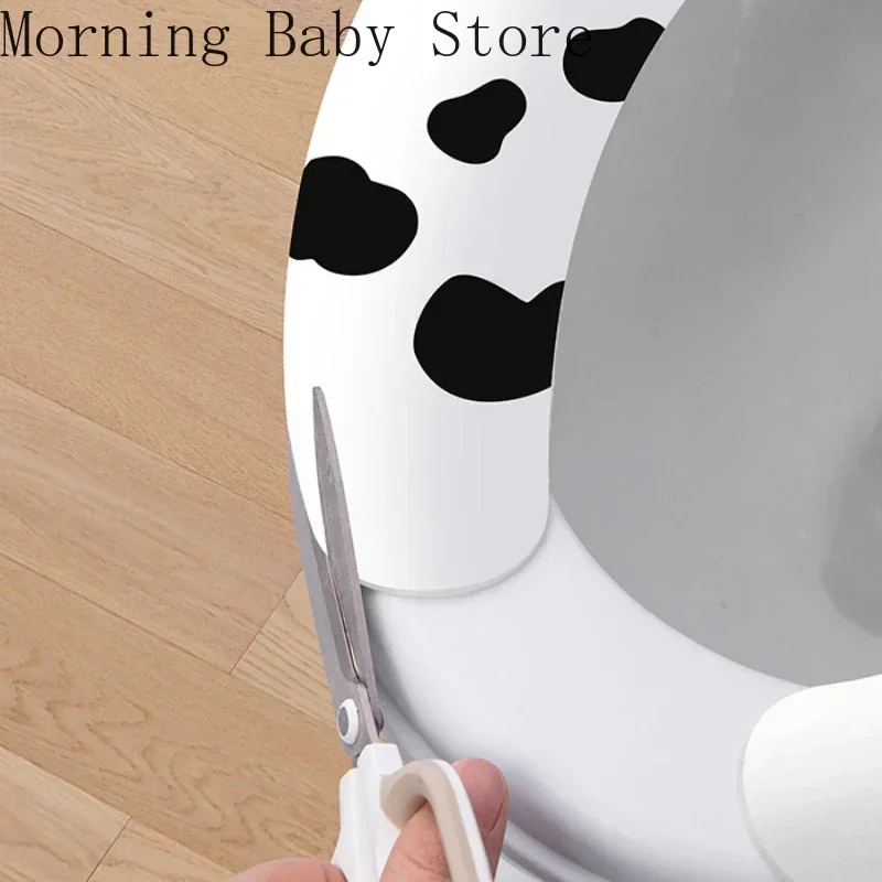 Reuseable Washable WC Toilet Sticky Seat Pad Cartoon Panda Toilet Sticker Toilet Mat Bathroom Warmer Seat Lid Cover Universal 3