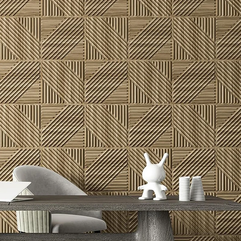 12 ชิ้น 3D ผนัง 30x30 เซนติเมตรผนังในร่มตกแต่งห้องนอนห้องนั่งเล่นพื้นหลังโรงแรมสํานักงานภาพจิตรกรรมฝาผนังผนังแผง DIY home Decor 1