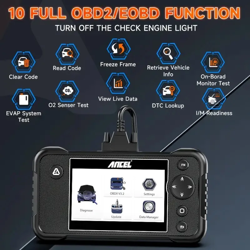 ANCEL FX3000 Elite OBD2 Car Diagnostic Scanner ABS Airbag Transmission Engine Code Reader ODB OBD 2 Scan Tools Free Update 3