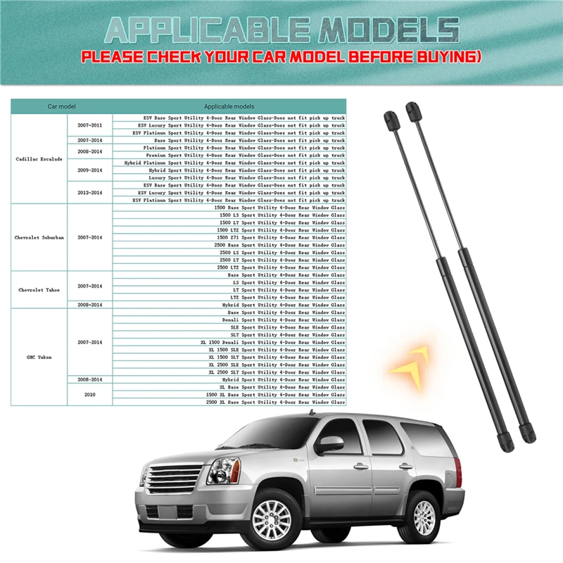 Rear Window Glass Lift Gas Spring Shock Absorber Hood Lift Supports Gas Struts Chevrolet GMC Yukon 2007-2014 2Pcs/set gas spring