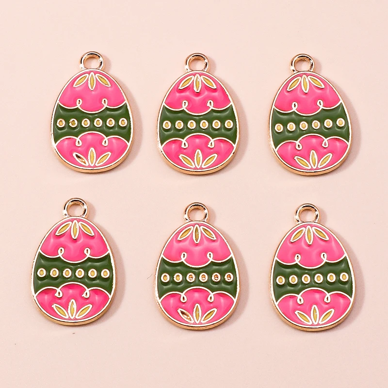 Leslie 10 Stück bunte schöne Kaninchen Hase Ostereier Charms Ostertag Charms Anhänger für DIY Schmuckherstellung handgemachtes Handwerk – Detail 21