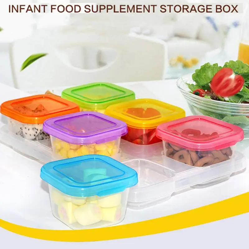 

Baby Food Containers Baby Snack Box Fresh Food Fruits Storage Box With Lids & Food Freezer Tray Kitchen Accessories For Home