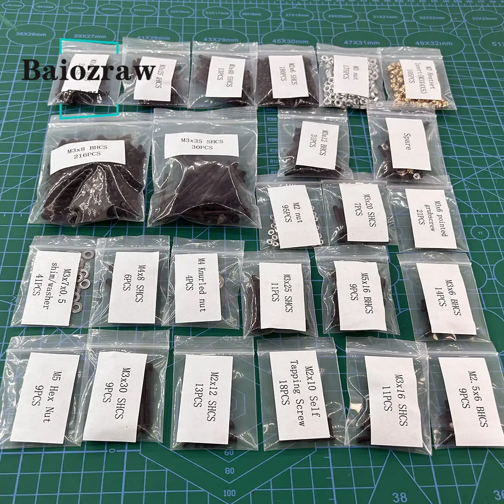 Baiozraw Voron Micron 120 180 Plus Kit Parafusos Hardware Porca Fixadores Voron Micron Mais Peças Impressora 3d - Imagem 3