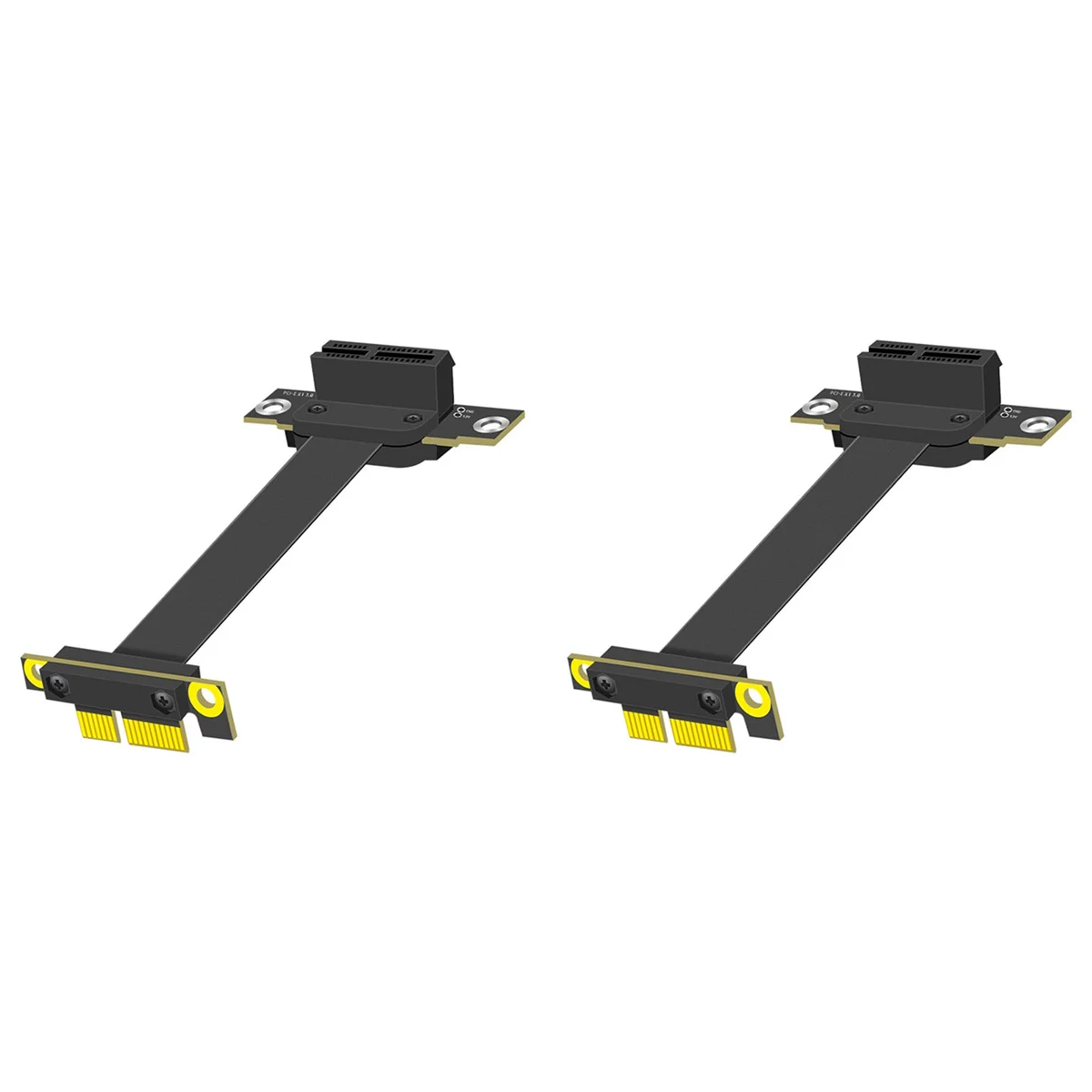 2Pcs PCIE 1X 연장 케이블 90도, PCI-Express 3.0 1X 남성-여성 라이저 케이블 PCI-E 1X 연장 어댑터 10Cm-BCBW