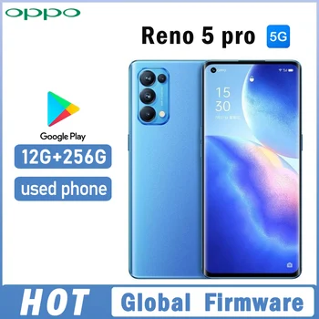 OPPO Reno 5 pro 5G smartphone firmware mondial 12GB 256GB 6.55 "64MP caméra quadruple dimension 1000 + téléphone utilisé 1