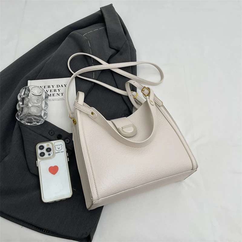 Simple Leather Women's Messenger Bag Large Capacity Luxury Designer Handbag Brand Shoulder Bag Ladies Crossbody Bag Casual Totes