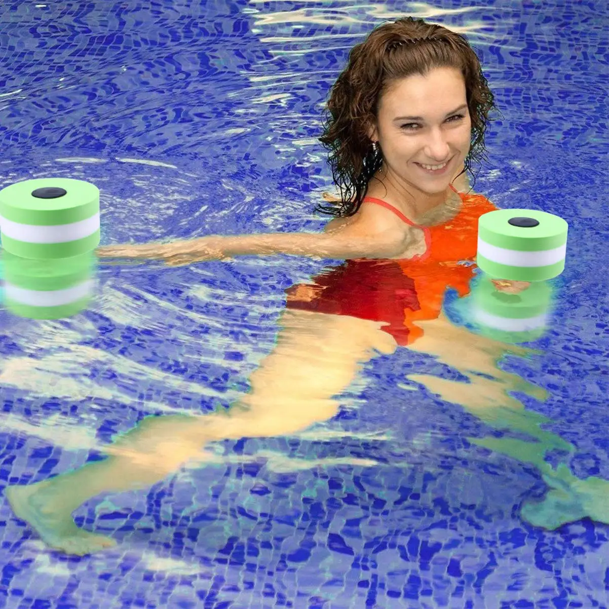 1PC Water Floating Sponge Type Dumbbell EVA Foam Fitness Sports Swimming Pool Exercise Adjustable Dumbbell Yoga Sports Goods