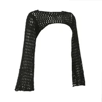 Women Y2k Crochet Knit Hollow Out Crop Top Long Flared Sleeve Shrug Sweater Mesh Cover Ups Cardigan Streetwear Pullover Women - Image 4