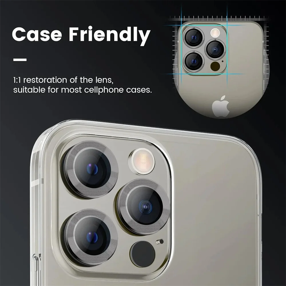 Premium Metal Lens Ring with Tempered Glass Camera Protector - Full Coverage Accessory