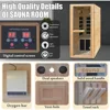 Far Infrared Home Sauna Mini Indoor Dry Sauna Room, Hemlock Wood Sauna, with 1200W 5 Heating Panels, Heating Machine Equipment 4