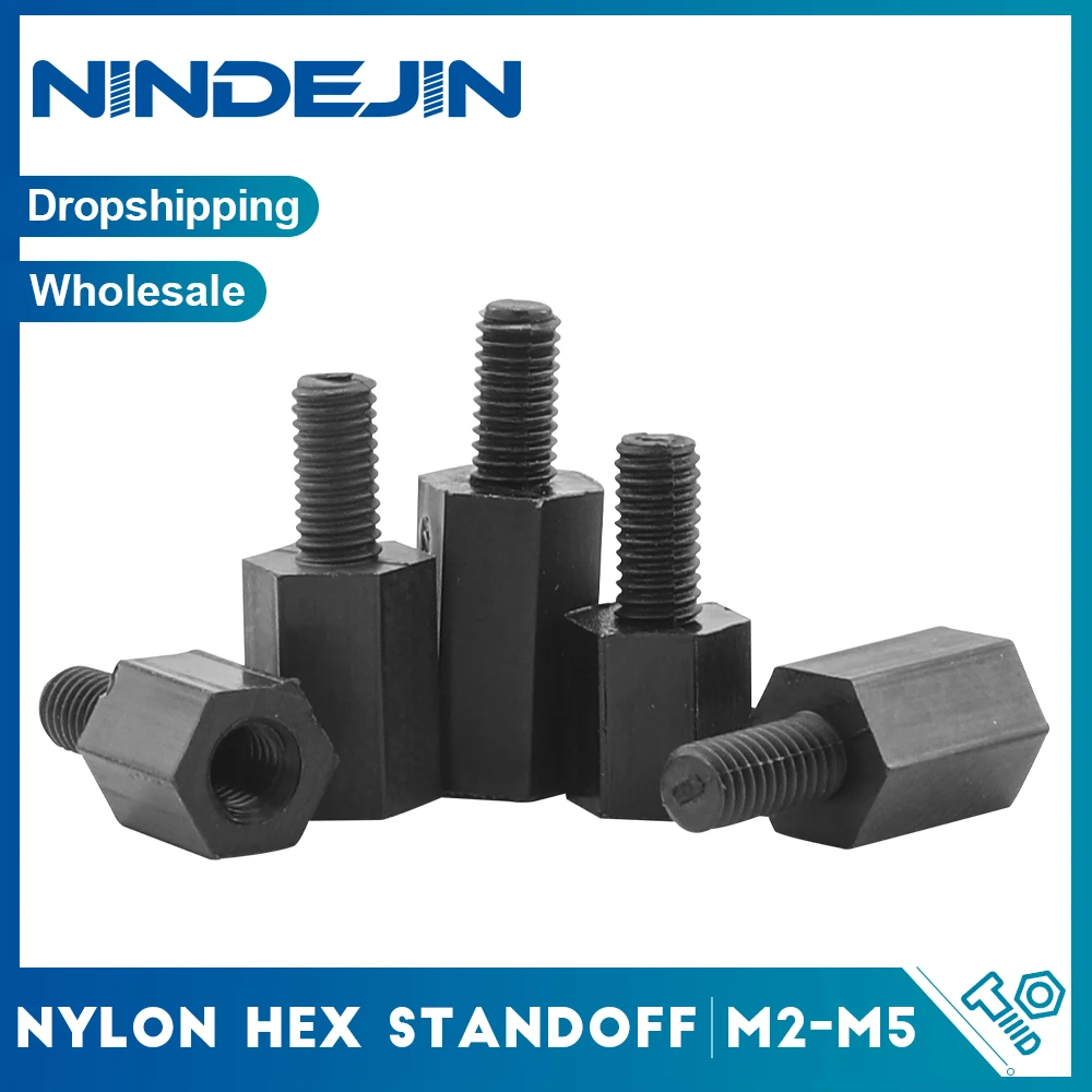 50 Entretoises Hexagonales M3 Nylon 5+6 Mm - Pour PCB - Neuf