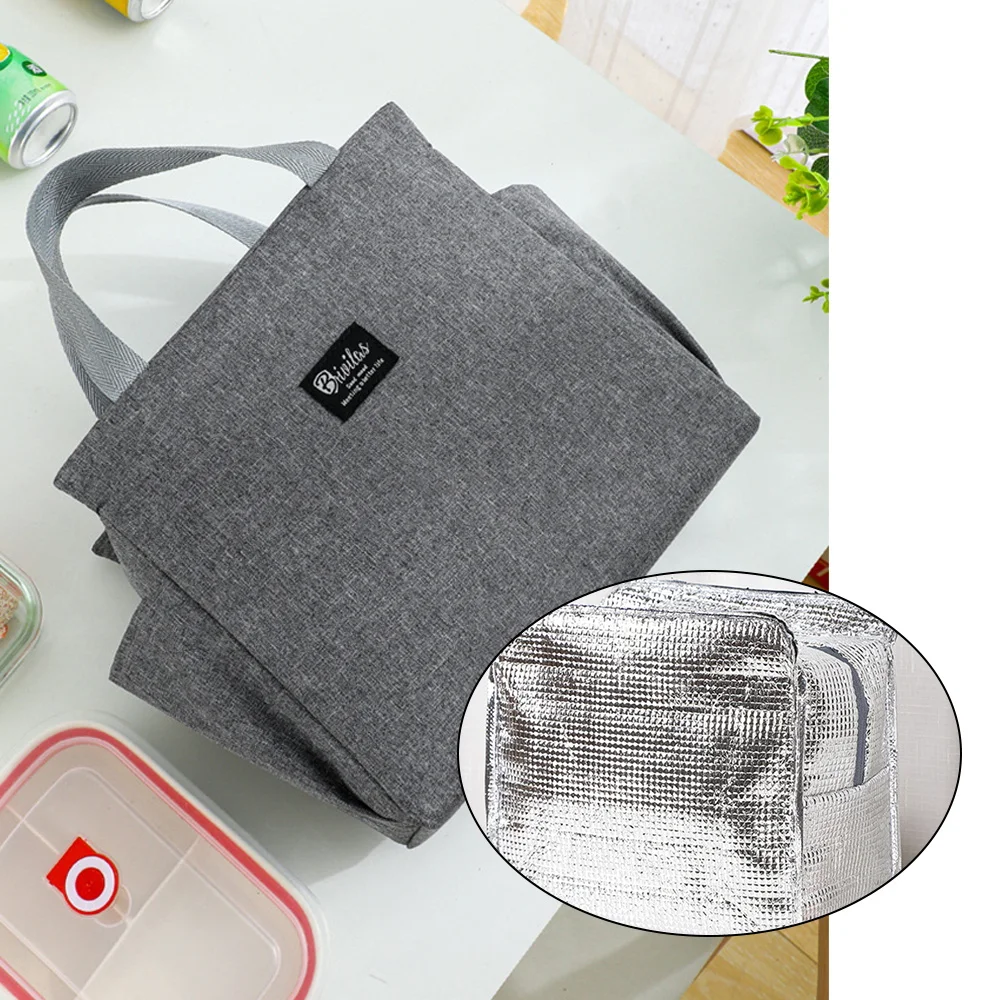 Insulated Canvas Lunch Tote - Thermal Food Picnic Bag
