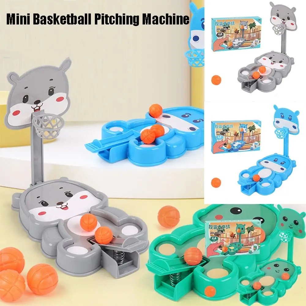 Interactive Sport Games Basketball Tabletop Shooting Toy Catapult Shooting Plastic Mini Pitching Machine Cartoon Animal Dinosaur 4pcs dinosaur car toy mini simulation animal car model early educational toy gift for kids
