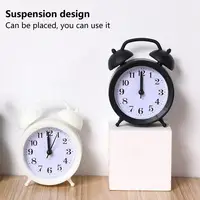 Double Bell Clock Accurate Timekeeping Battery Operated Analog Mini Round Bedside Desk Alarm Clock Cute Kids Gift 2