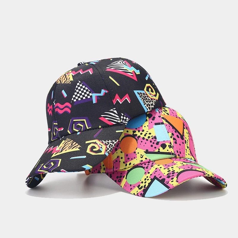 

Men's and Women's Baseball Hat Geometric Pattern Printed Fashion Sunshade Hat Pointed Hat Adjustable Casual Sunshade Tennis Hat