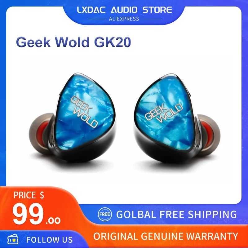 

2023 New Geek Wold GK20 IEMs 3BA + 2DD + 2PZT Hybrid Driver Earphones Hifi In-ear Monitor