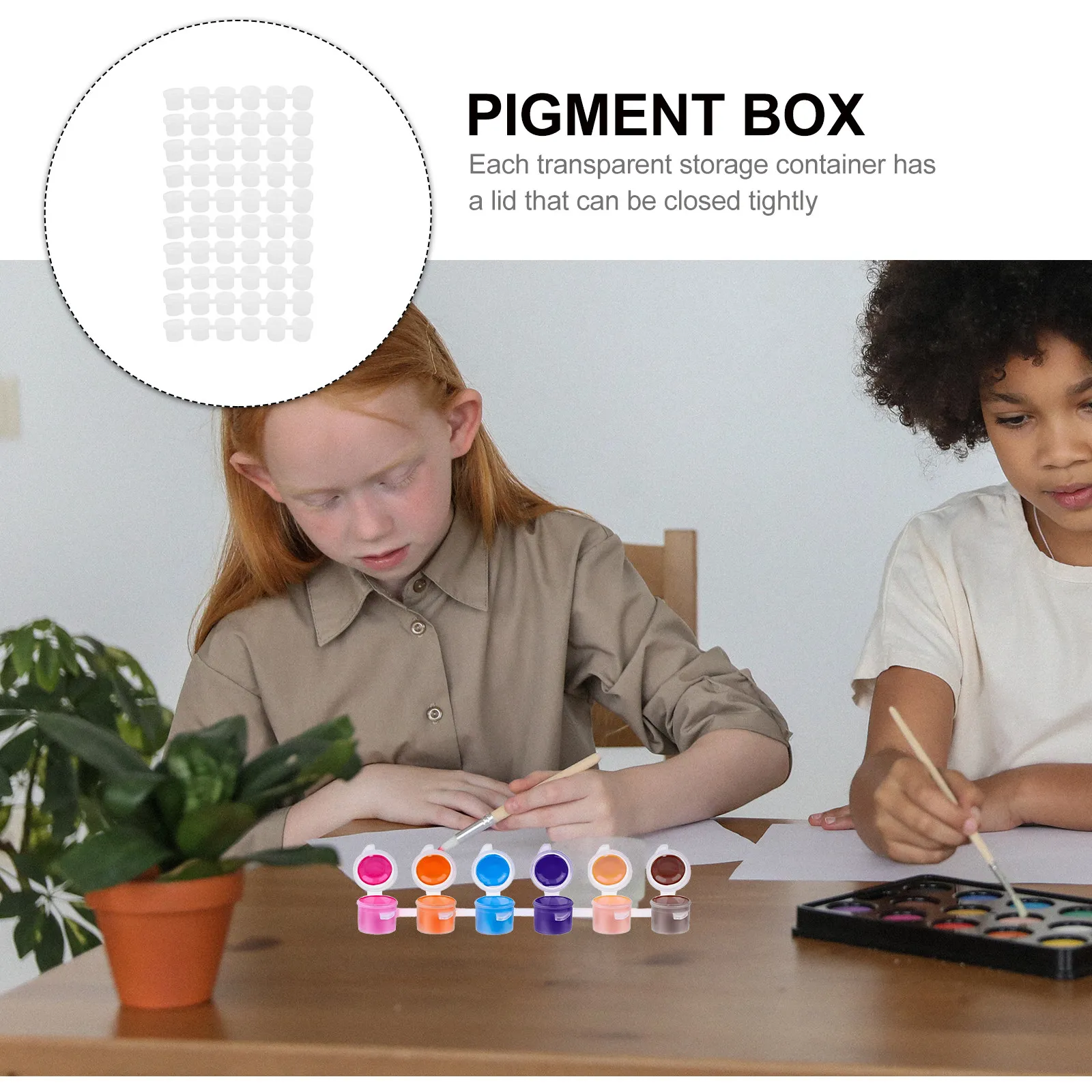 40개 미니 스트립 투명 플라스틱 보관 용기 누출 방지 뚜껑 비즈 스쿨 캠프용 6-in-1 스트립