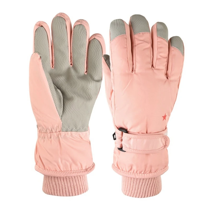 

L5YF Children Skiing Cycling Gloves Thick Warm Mittens Waterproof Windproof Outdoor Sports Gloves for Kids Girls Boys 8-15 Years
