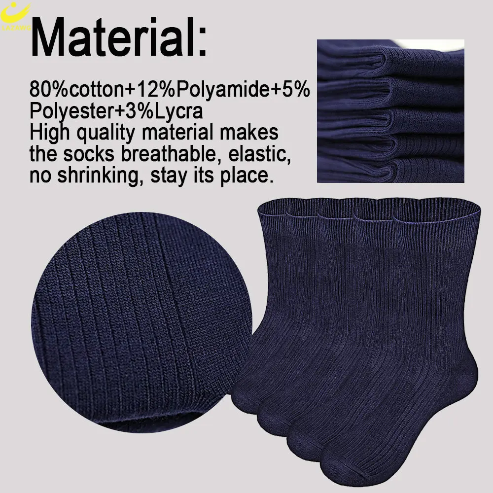 LAZAWG 5Pairs/Set Men's Cotton Socks New Style Summer for Male Socks Black Business Cotton Athletic Crew Socks Soft Breathable