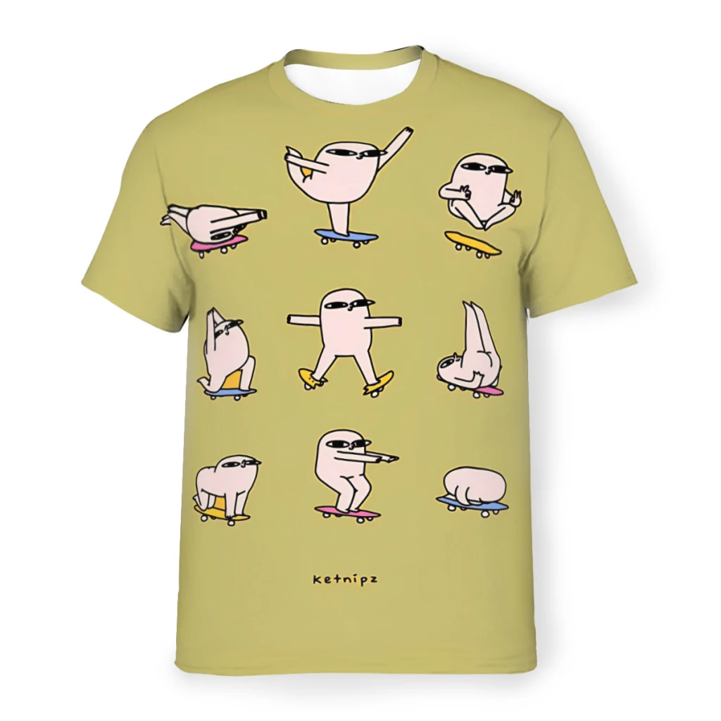 

Professional Polyester TShirts Ketnipz Men Harajuku Tops Thin T Shirt Round Neck