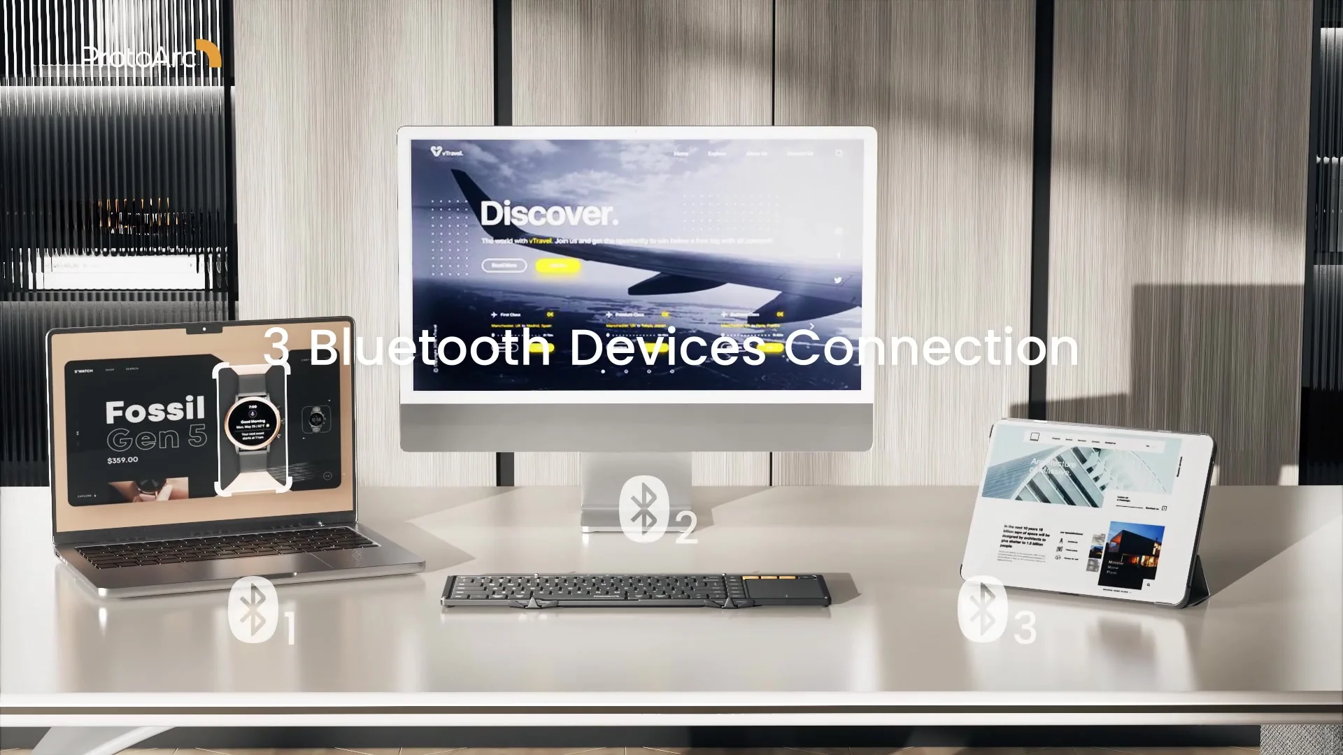 ProtoArc XK04 Összecsukható Bluetooth Billentyűzet QWERTZ Ké