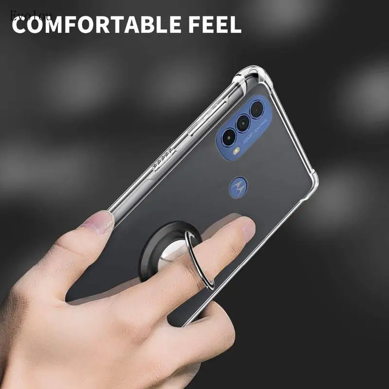 Magnetic Ring Stand Holder Transparent Shockproof Phone Cover