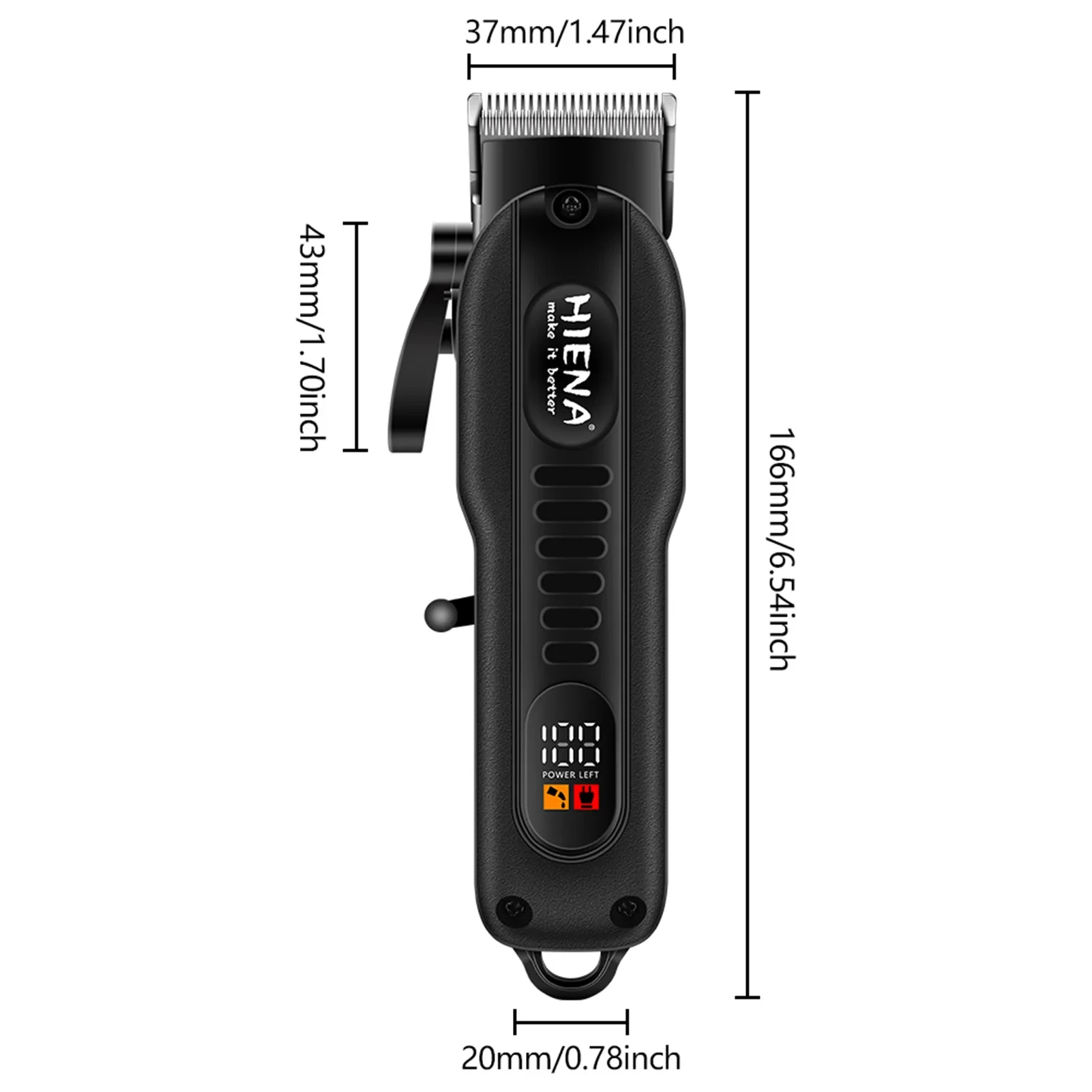 HIENA Hair Clippers 1200mah Powerful Battery Electric hair Trimmer Professional barber hair cutting machine Cordless clippers 4
