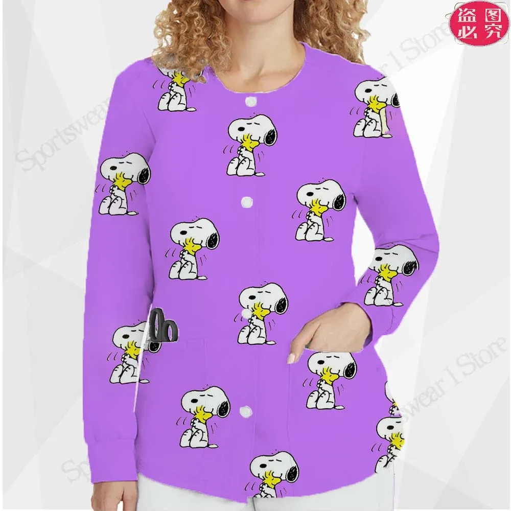 

Spring Coat Outerwear Round Neck Button Pocket Nurse Uniform Fashion Womans Clothing Women Trends 2023 Bomber Jackets Y2k