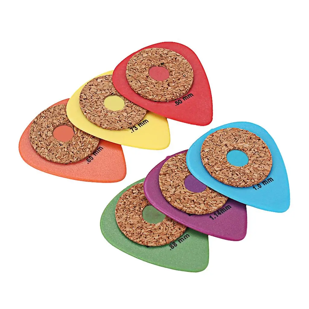 6pcs Multicolor Guitar Picks with Non Corks for Guitar Bass Parts