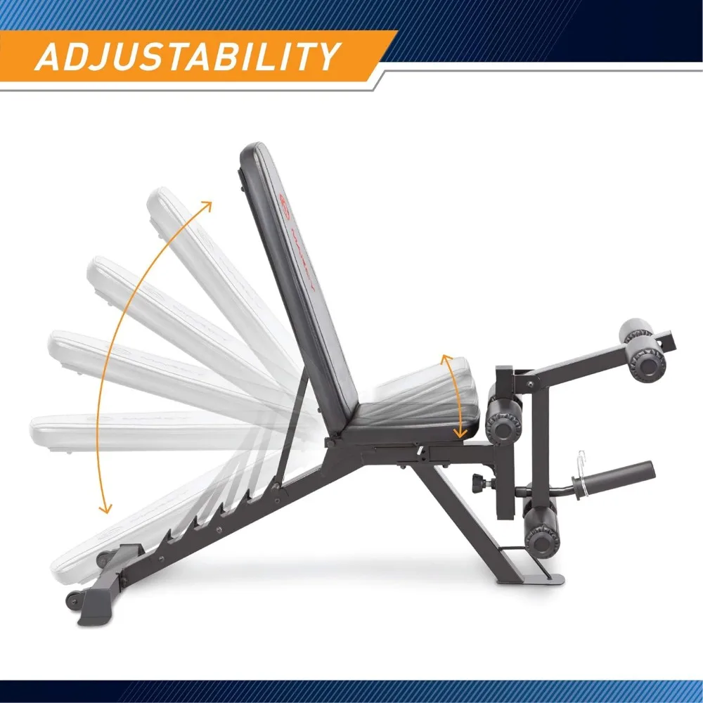 Adjustable 6 Position Utility Bench with Leg Developer and High Density Foam Padding SB-350,dark gray