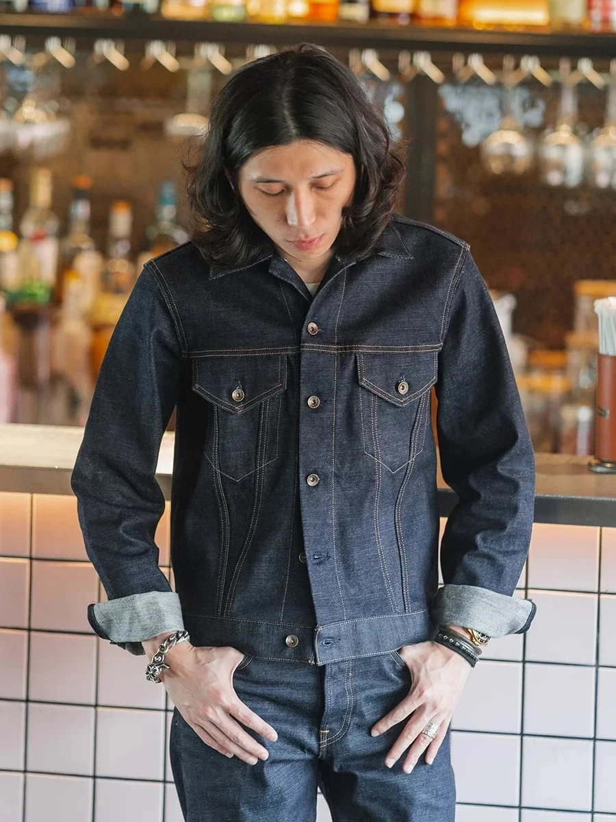 【RONRON】 NON COLLAR POCKET DENIM JACKET (3color) NON COLLAR POCKET DENIM JACKET BLACK - RONRON 론론