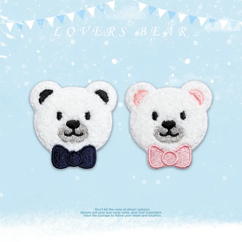 

MAXSIN FUN 1 Piece Plush Teddy Bear Patches for Clothing Sticker Iron on Cartoon Animal Patch for Clothes DIY Decoration