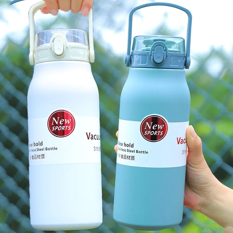 

Stainless Steel Thermo Water Bottle, Large Capacity Therma Cup, Tumbler, Portable Vacuum Flask, Cold Thermoses, 1000ml