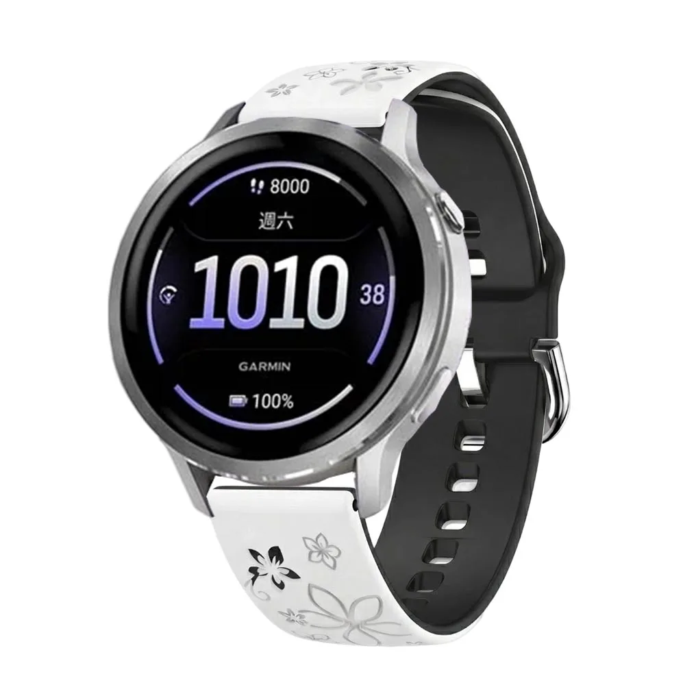 Engraved Silicone Sport Strap Replacement Band, Available in 18mm, 20mm, 22mm