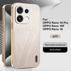 Luxury Magnetic Electroplating Gold Silk Pattern Anti - Fall Case Cover for OPPO Reno16 Pro 5G (Gold)